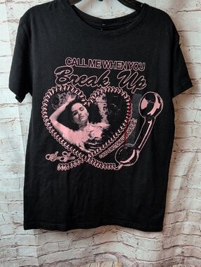 Call Me When You Break Up Graphic Tee - Black & Pink Xs Nwt Selena Gomez